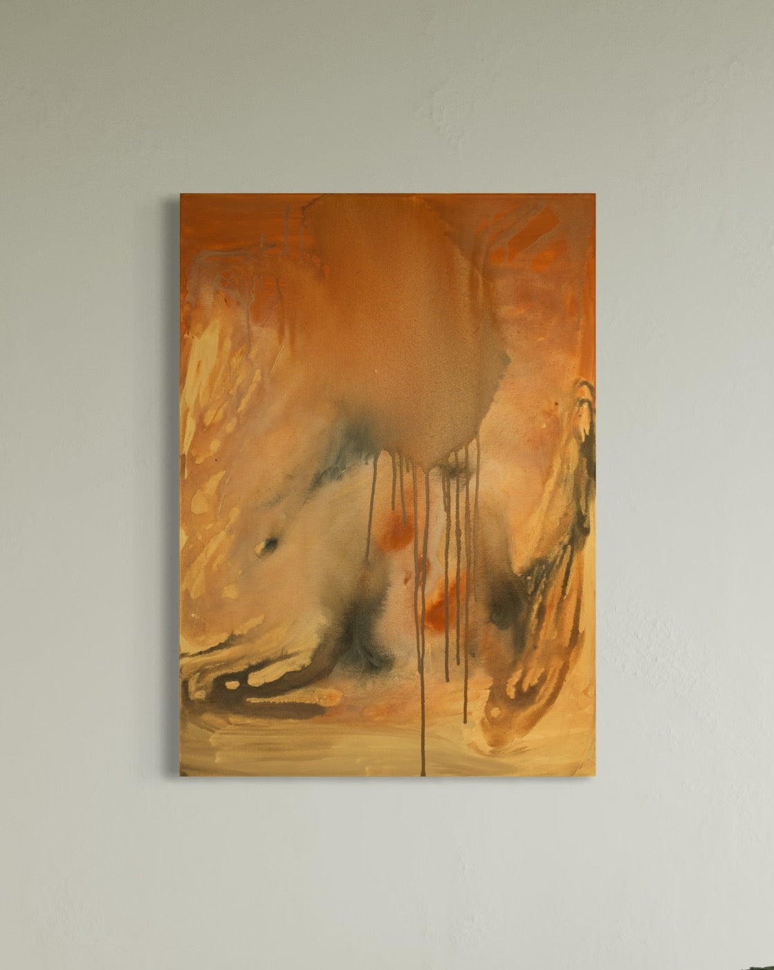 amber orange peach Abstrakte Kunst